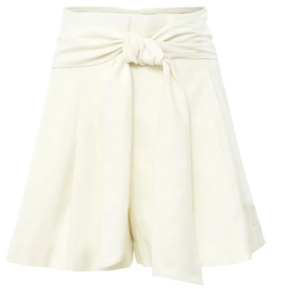 Vanessa Bruno Ricardo Cotton Linen Tie Waist Shorts - Picture 9 of 9